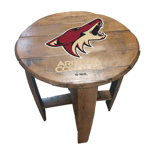Arizona Coyotes whiskey barrel end table