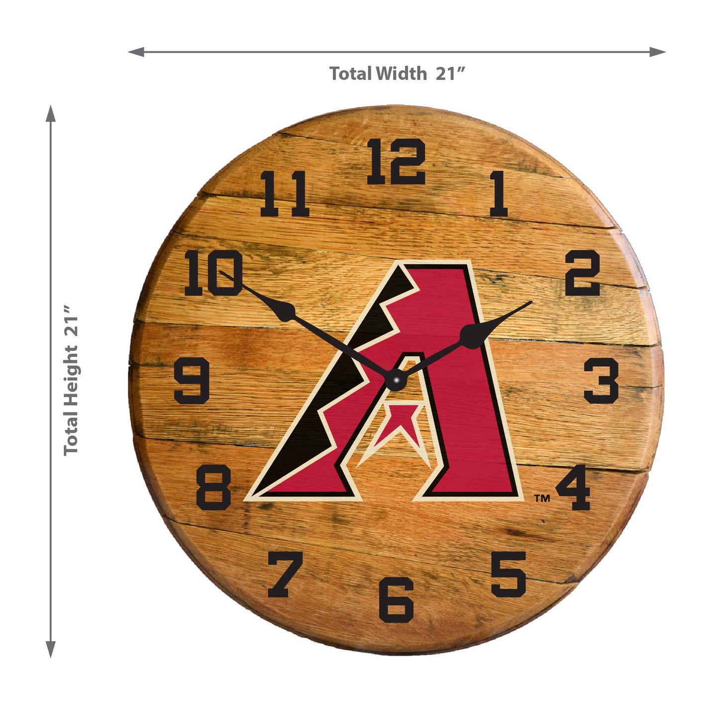 Arizona Diamondbacks whiskey barrel wall clock dimensions