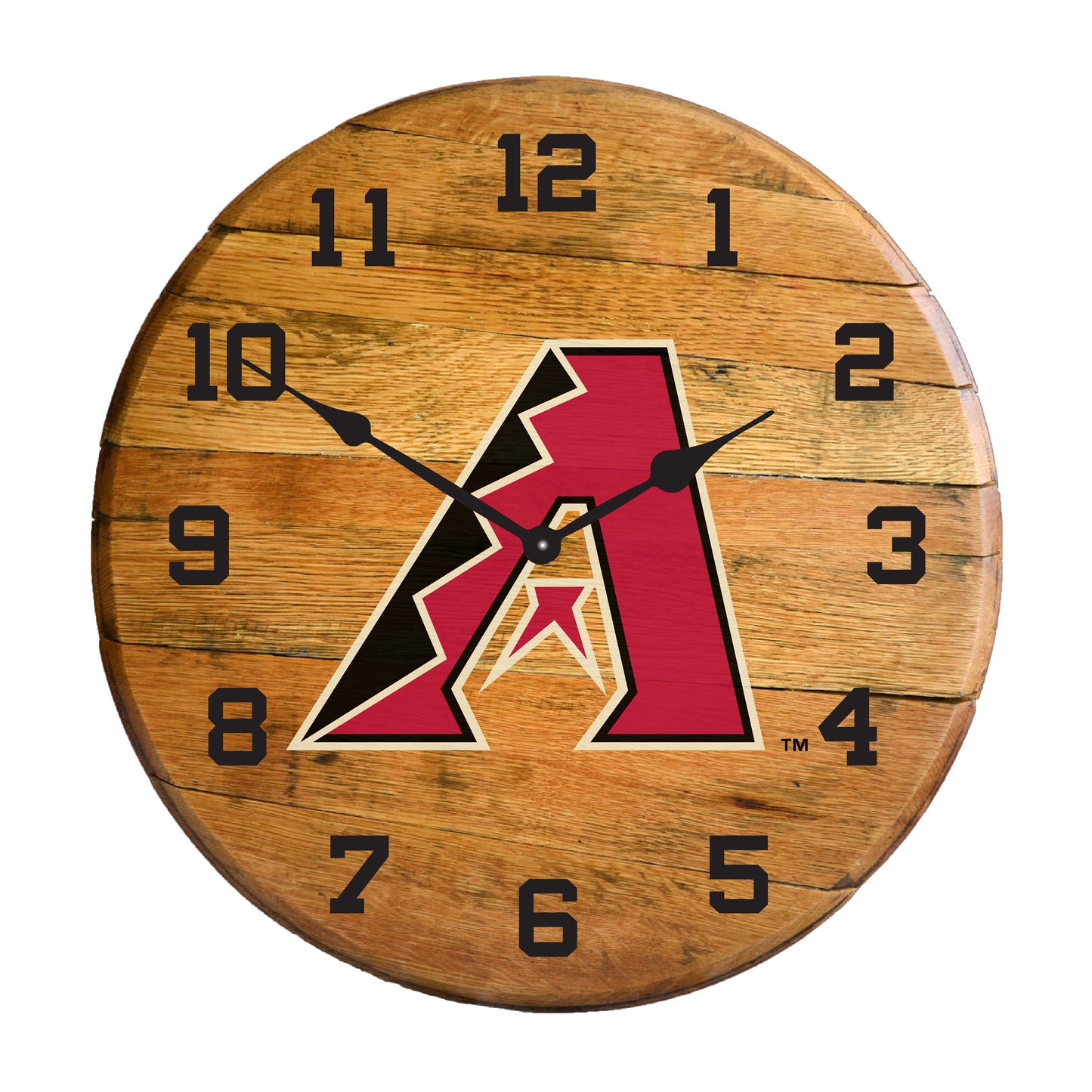 Arizona Diamondbacks whiskey barrel wall clock