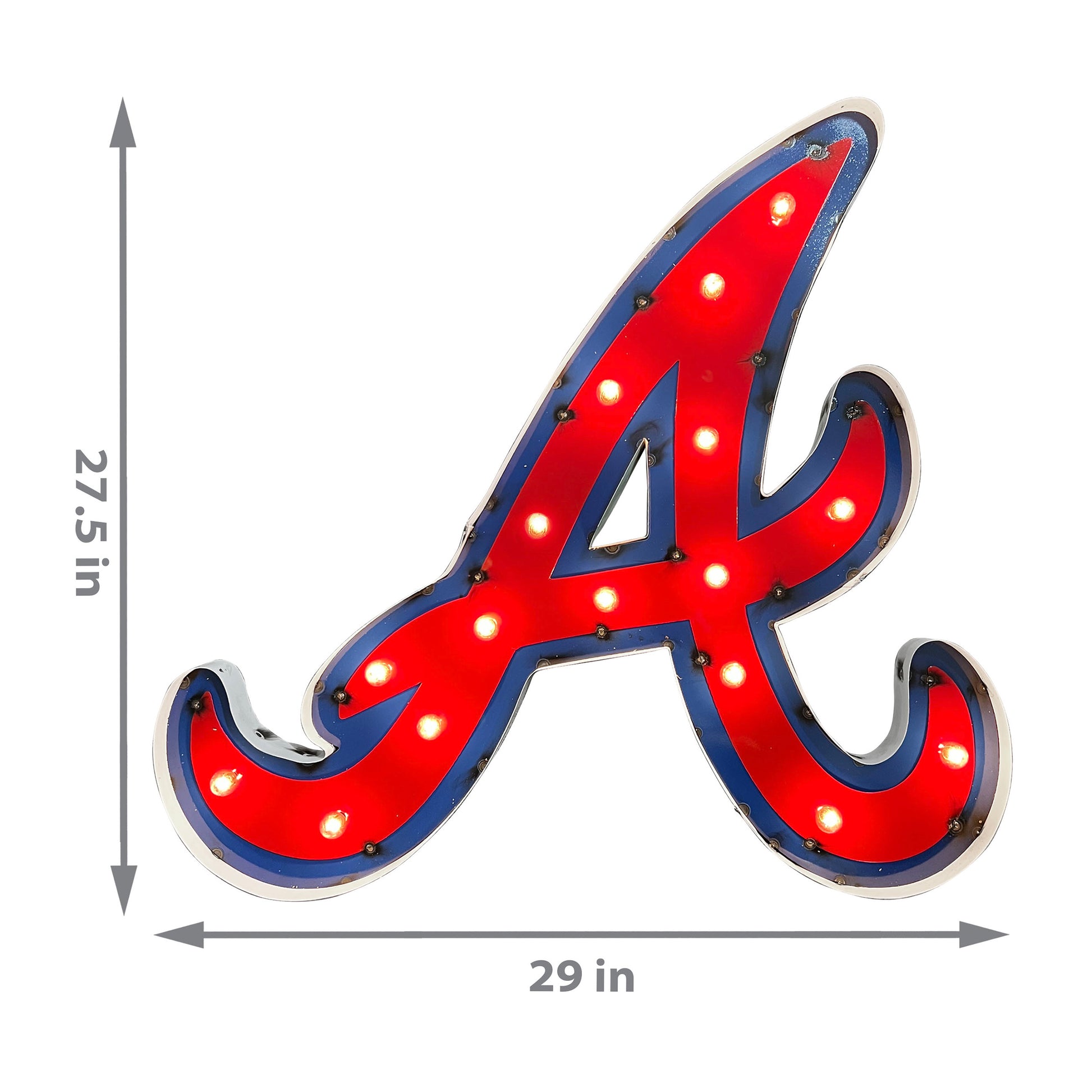 Atlanta Braves logo lighted metal retro sign