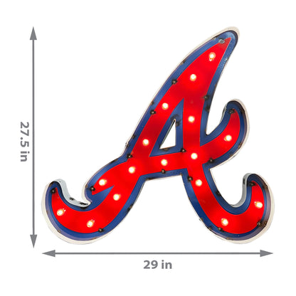 Atlanta Braves logo lighted metal retro sign