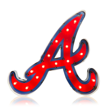 Atlanta Braves logo lighted metal sign