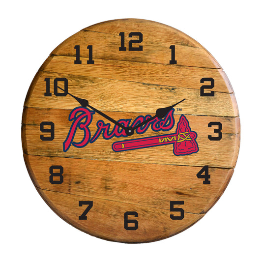 Atlanta Braves whiskey barrel wall clock