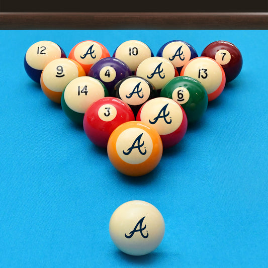 Atlanta Braves logo pool ball set