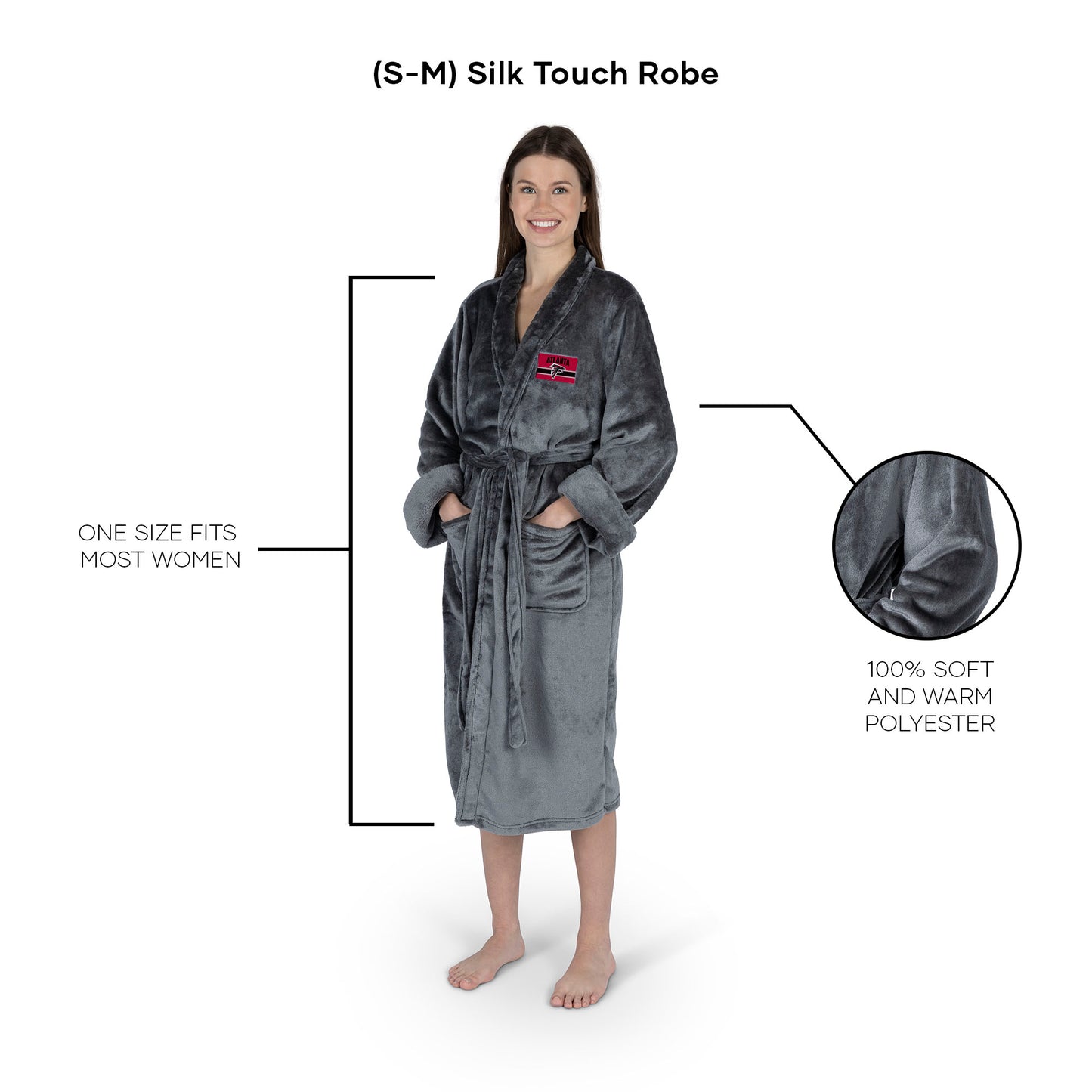Atlanta Falcons silk touch charcoal women bathrobe