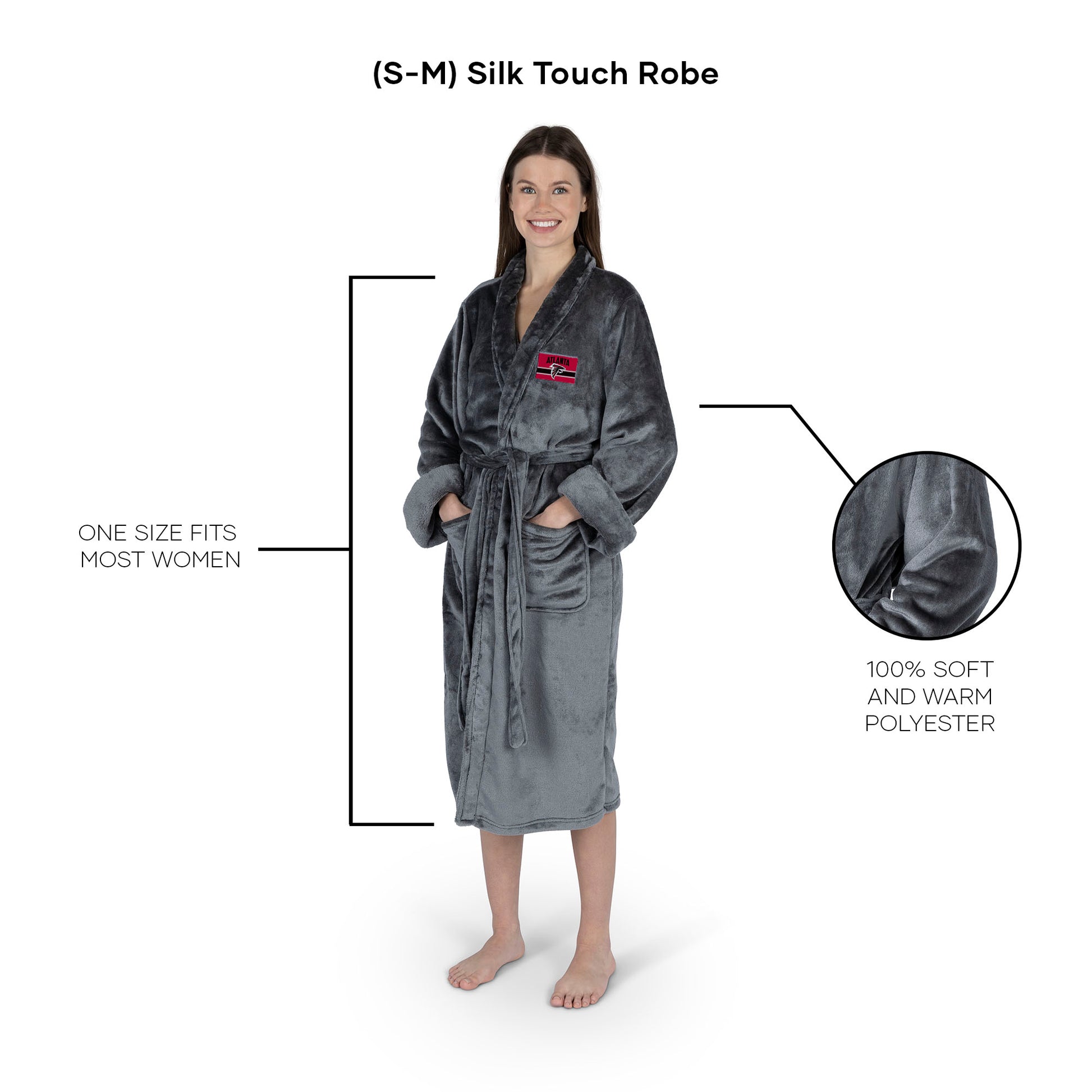 Atlanta Falcons silk touch charcoal women bathrobe