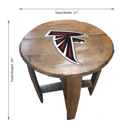 Atlanta Falcons whiskey barrel end table dimensions