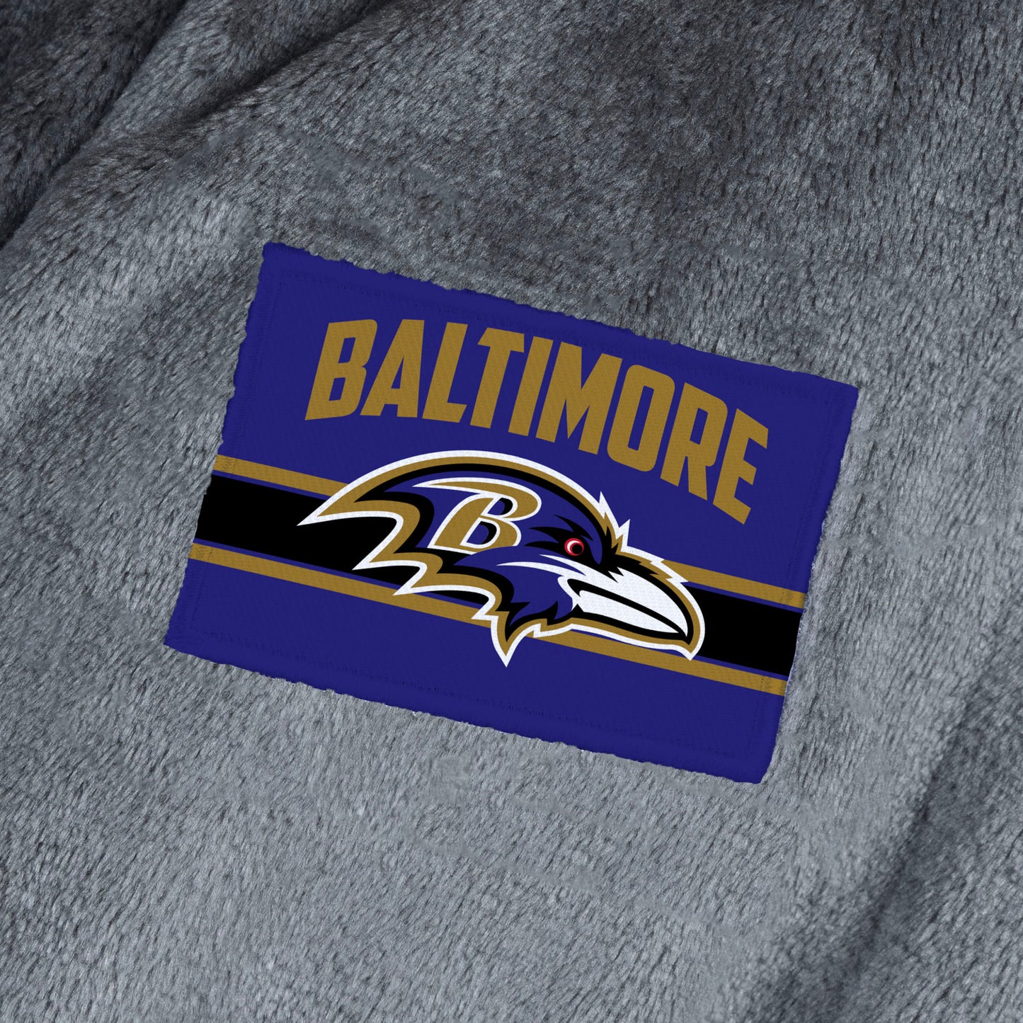 Baltimore Ravens silk touch charcoal bathrobe logo patch
