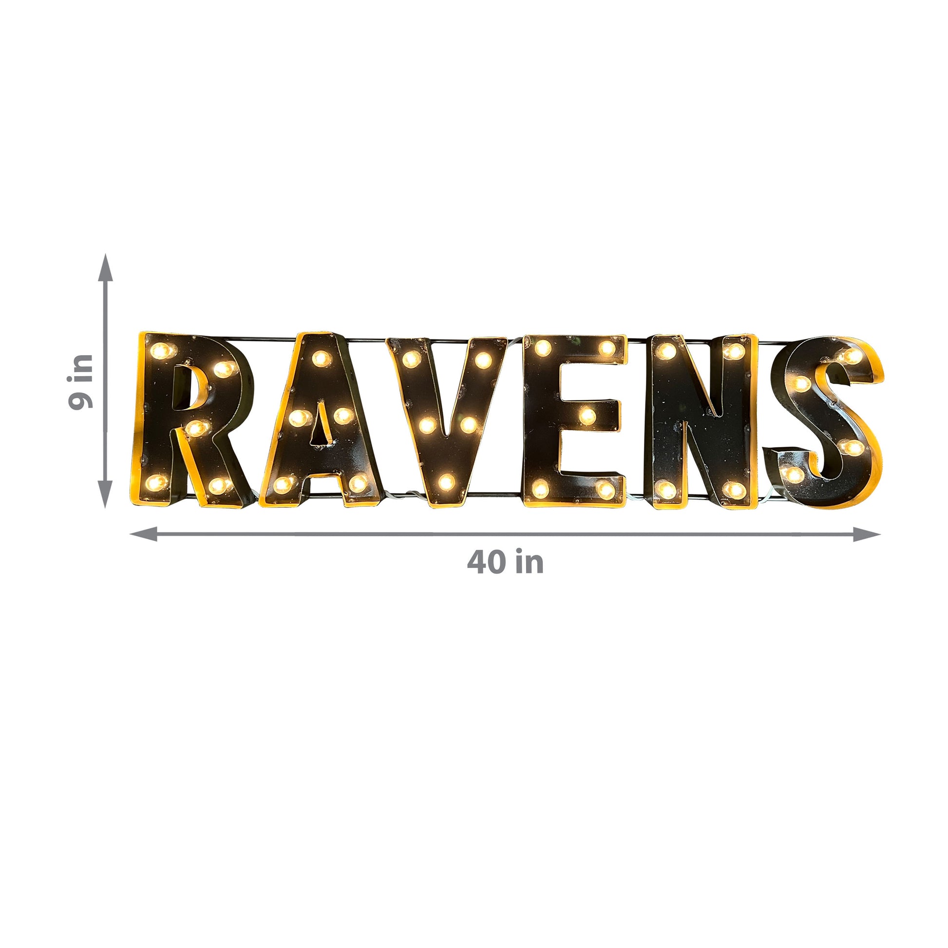 Baltimore Ravens lighted metal retro sign