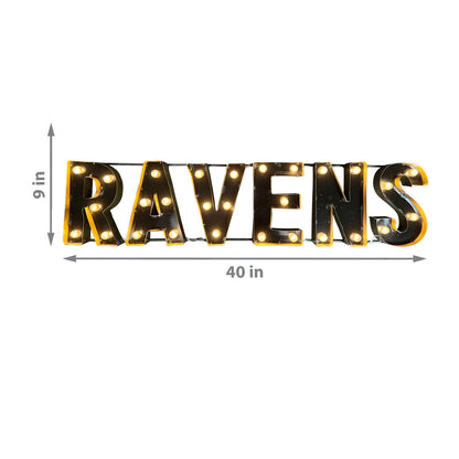 Baltimore Ravens lighted metal retro sign