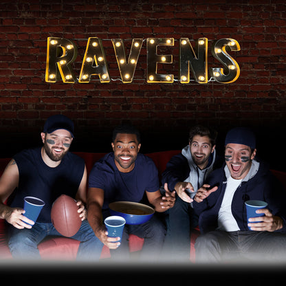 Baltimore Ravens lighted metal man cave sign