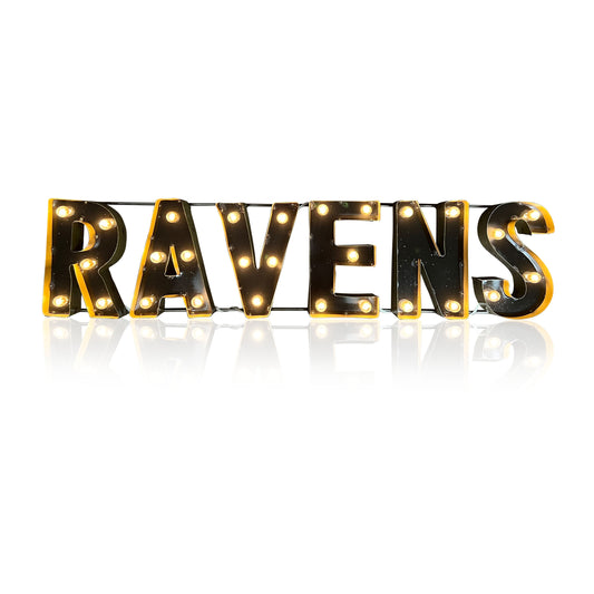 Baltimore Ravens lighted metal sign