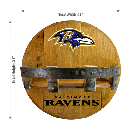 Baltimore Ravens whiskey barrel shelf dimensions