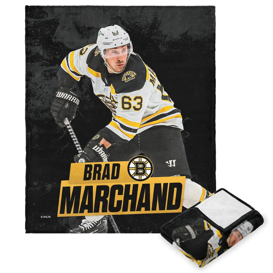 Boston Bruins Brad Marchand silk touch throw blanket