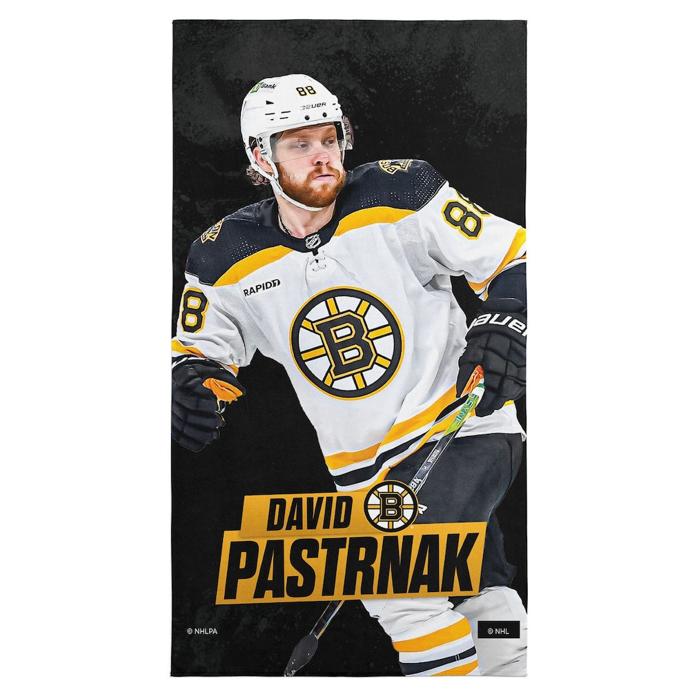 Boston Bruins David Pastrnak beach towel