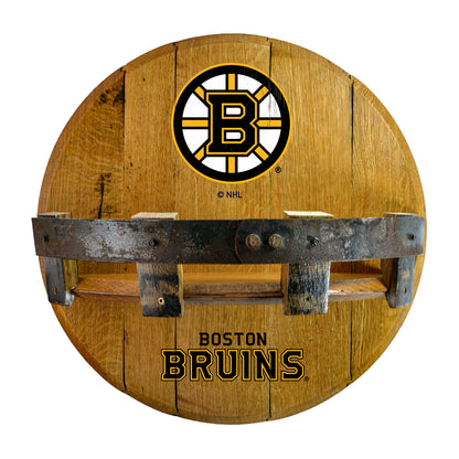 Boston Bruins whiskey barrel shelf