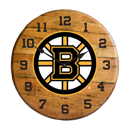 Boston Bruins whiskey barrel wall clock