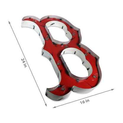 Boston Red Sox logo lighted metal retro sign