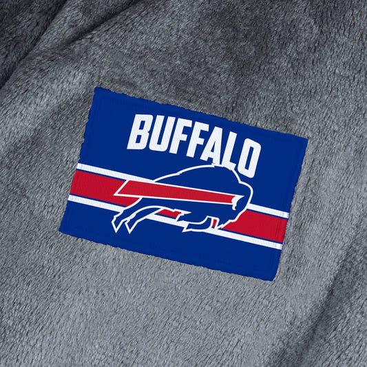 Buffalo Bills silk touch charcoal bathrobe logo patch