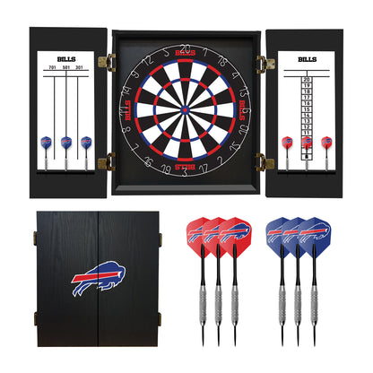Buffalo Bills Dart Board Cabinet Set