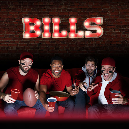 Buffalo Bills lighted metal man cave sign