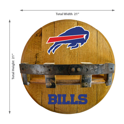 Buffalo Bills whiskey barrel shelf dimensions