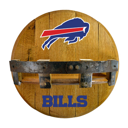 Buffalo Bills whiskey barrel shelf