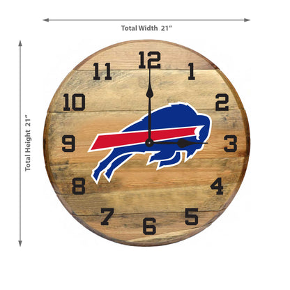 Buffalo Bills whiskey barrel wall clock dimensions