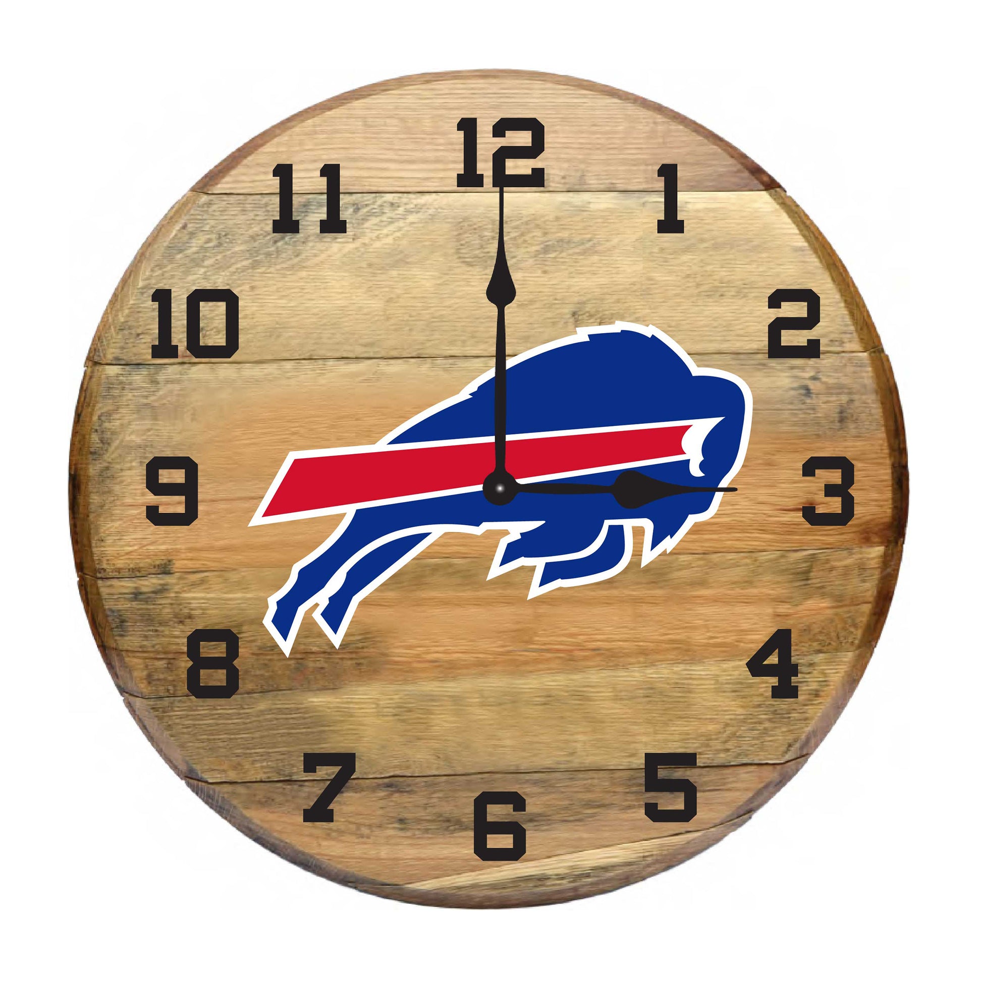 Buffalo Bills whiskey barrel wall clock