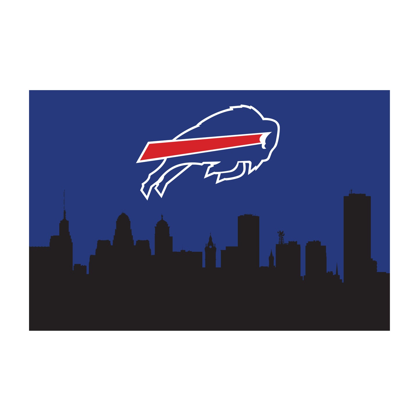Buffalo Bills washable cityscape rug