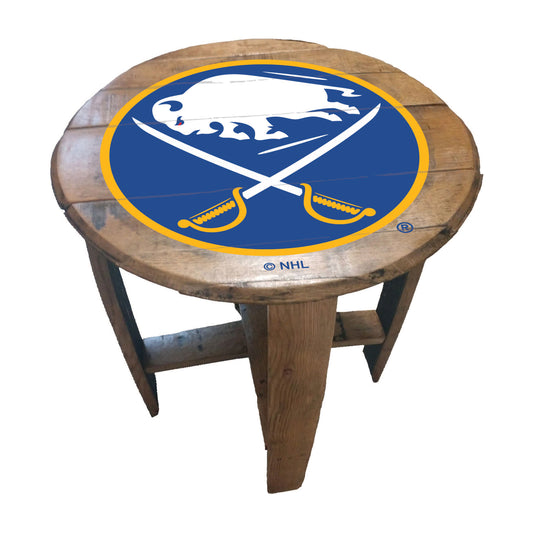 Buffalo Sabres whiskey barrel end table