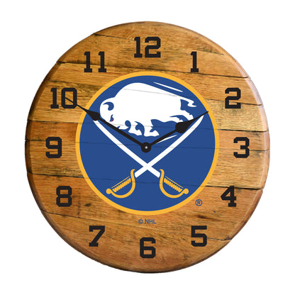 Buffalo Sabres whiskey barrel wall clock