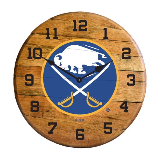 Buffalo Sabres whiskey barrel wall clock