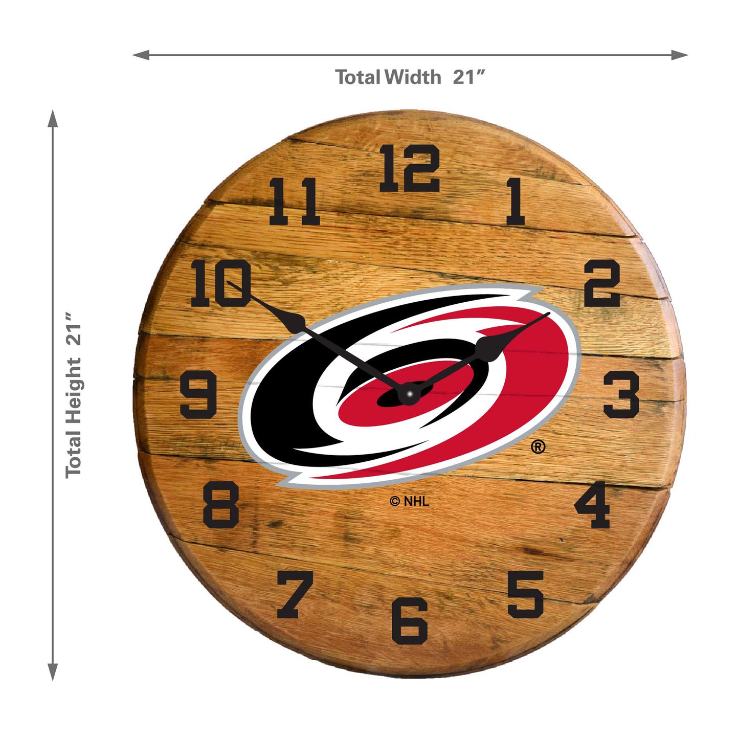 Carolina Hurricanes whiskey barrel wall clock dimensions
