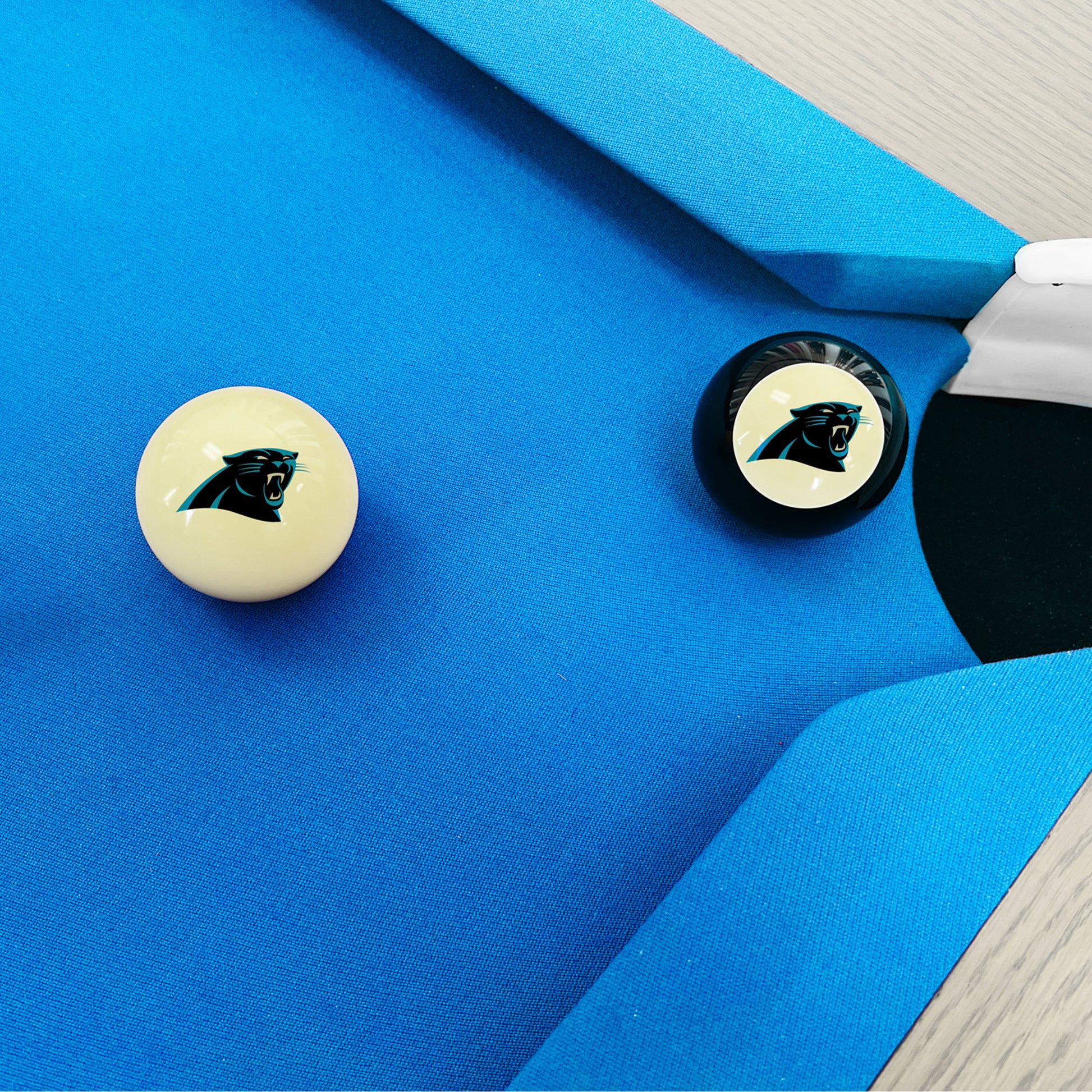 Carolina Panthers 8 ball and cue ball set