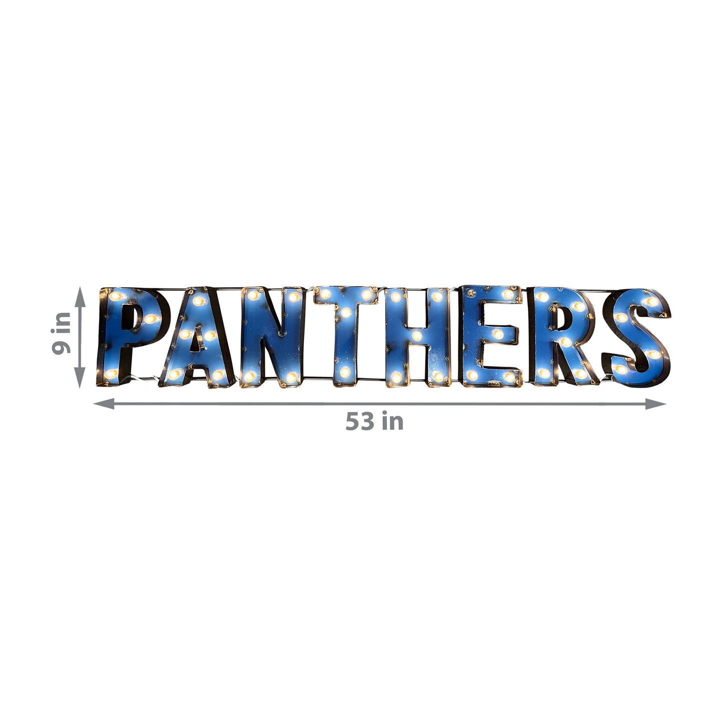 Carolina Panthers lighted metal retro sign