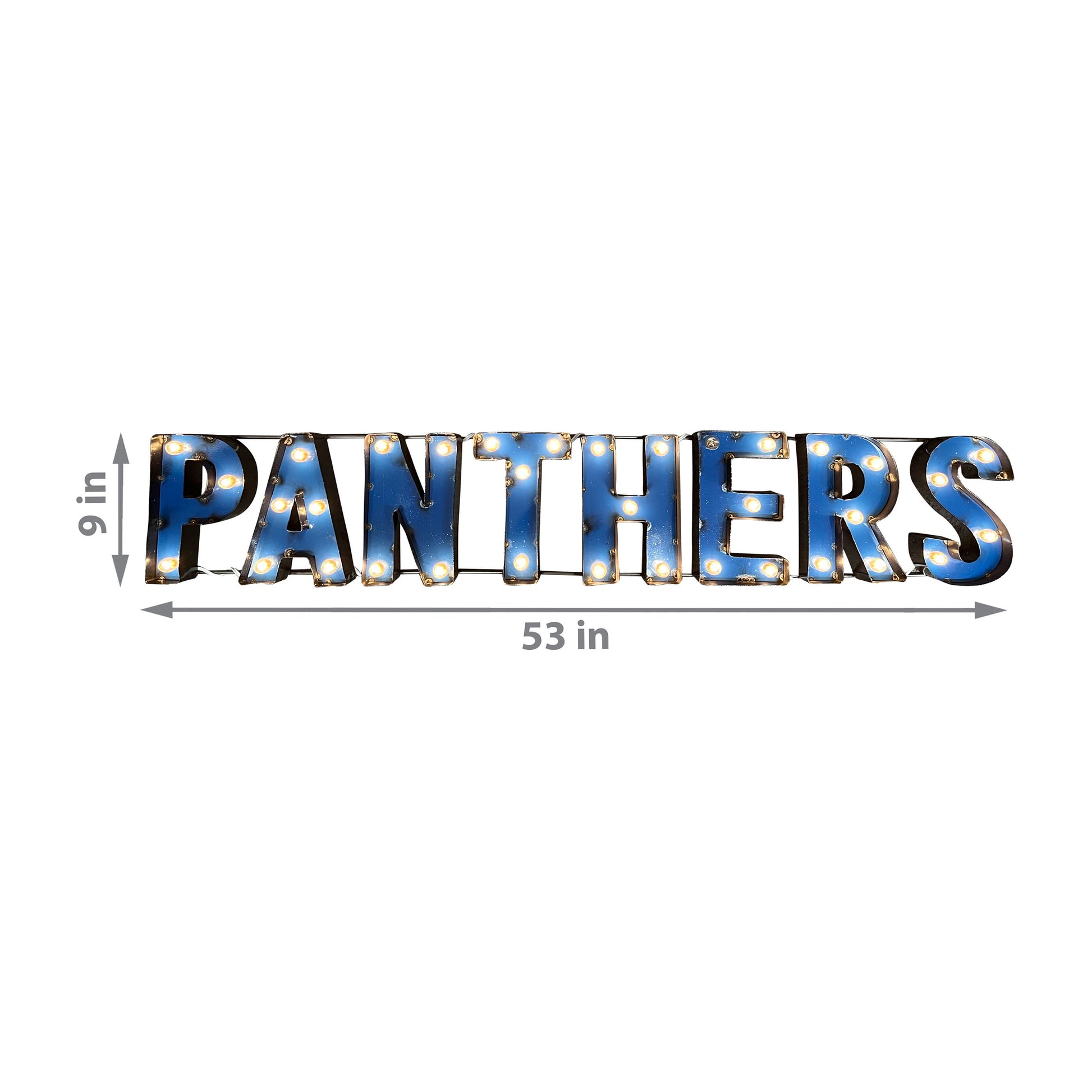 Carolina Panthers lighted metal retro sign