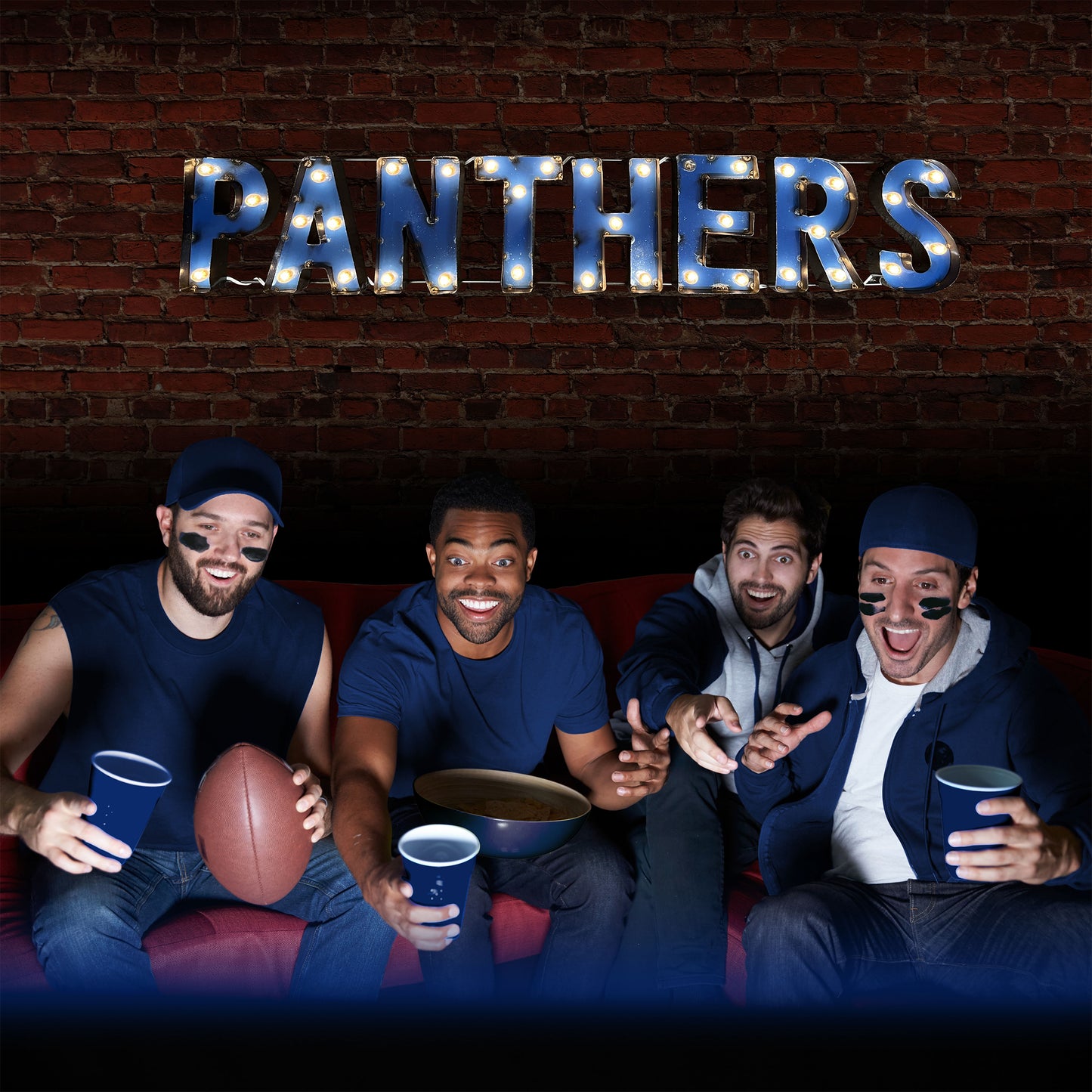 Carolina Panthers lighted metal man cave sign