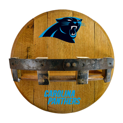 Carolina Panthers whiskey barrel shelf