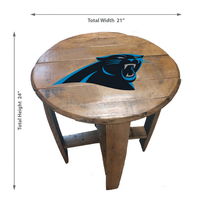Carolina Panthers whiskey barrel end table dimensions