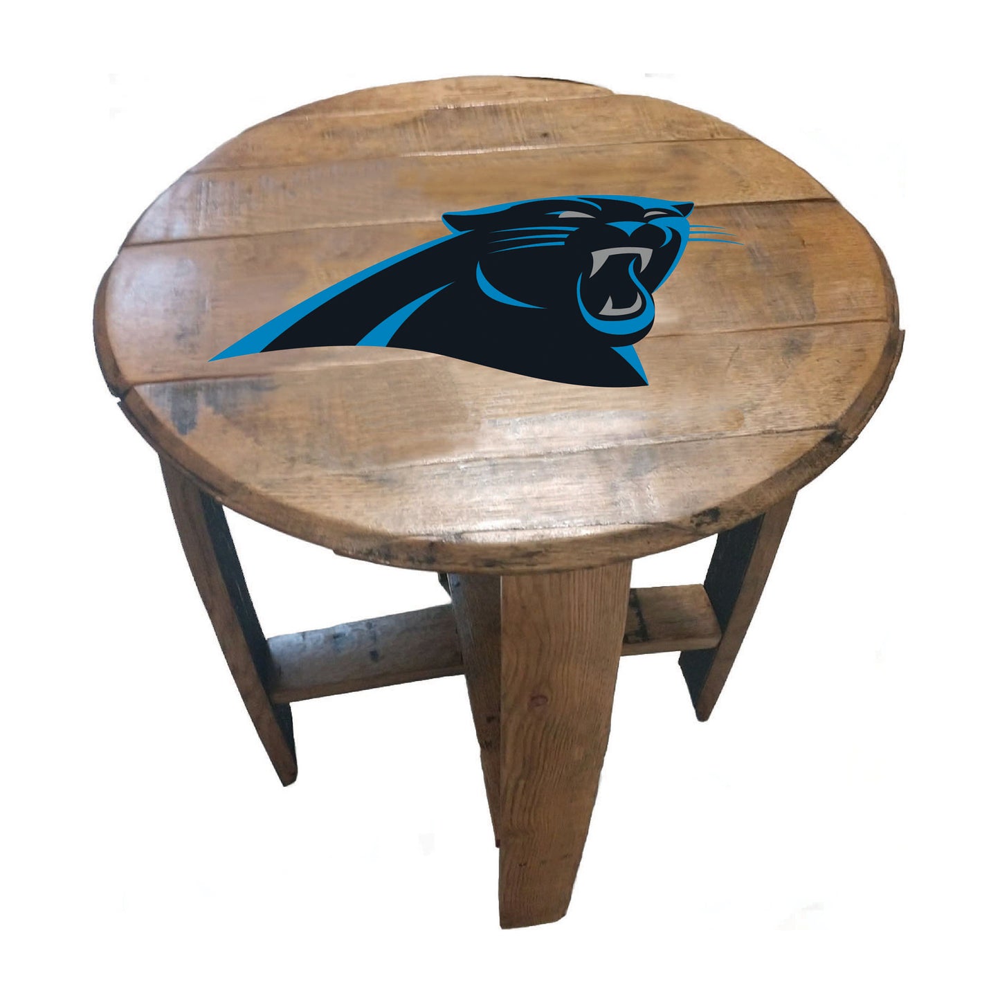 Carolina Panthers whiskey barrel end table
