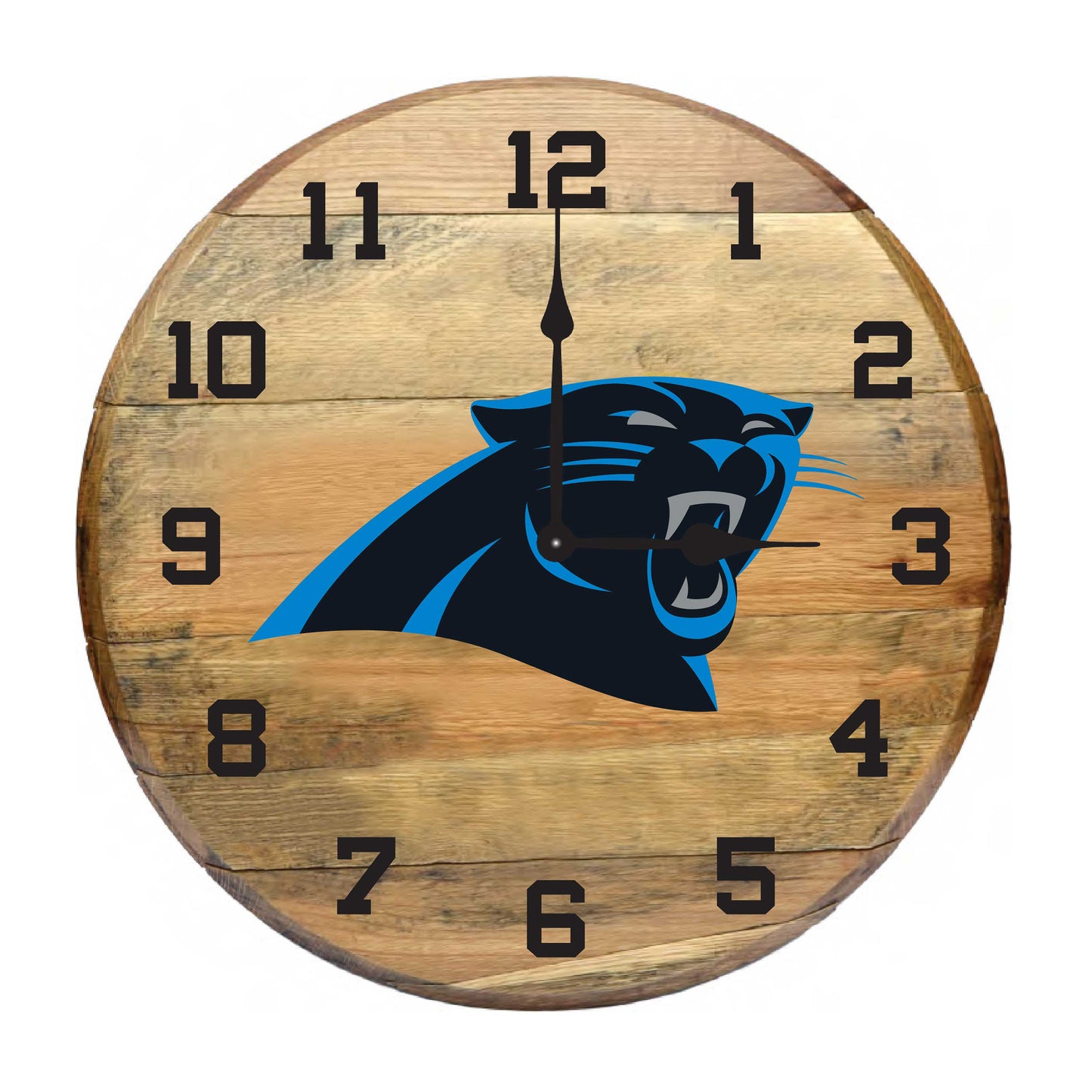 Carolina Panthers whiskey barrel wall clock