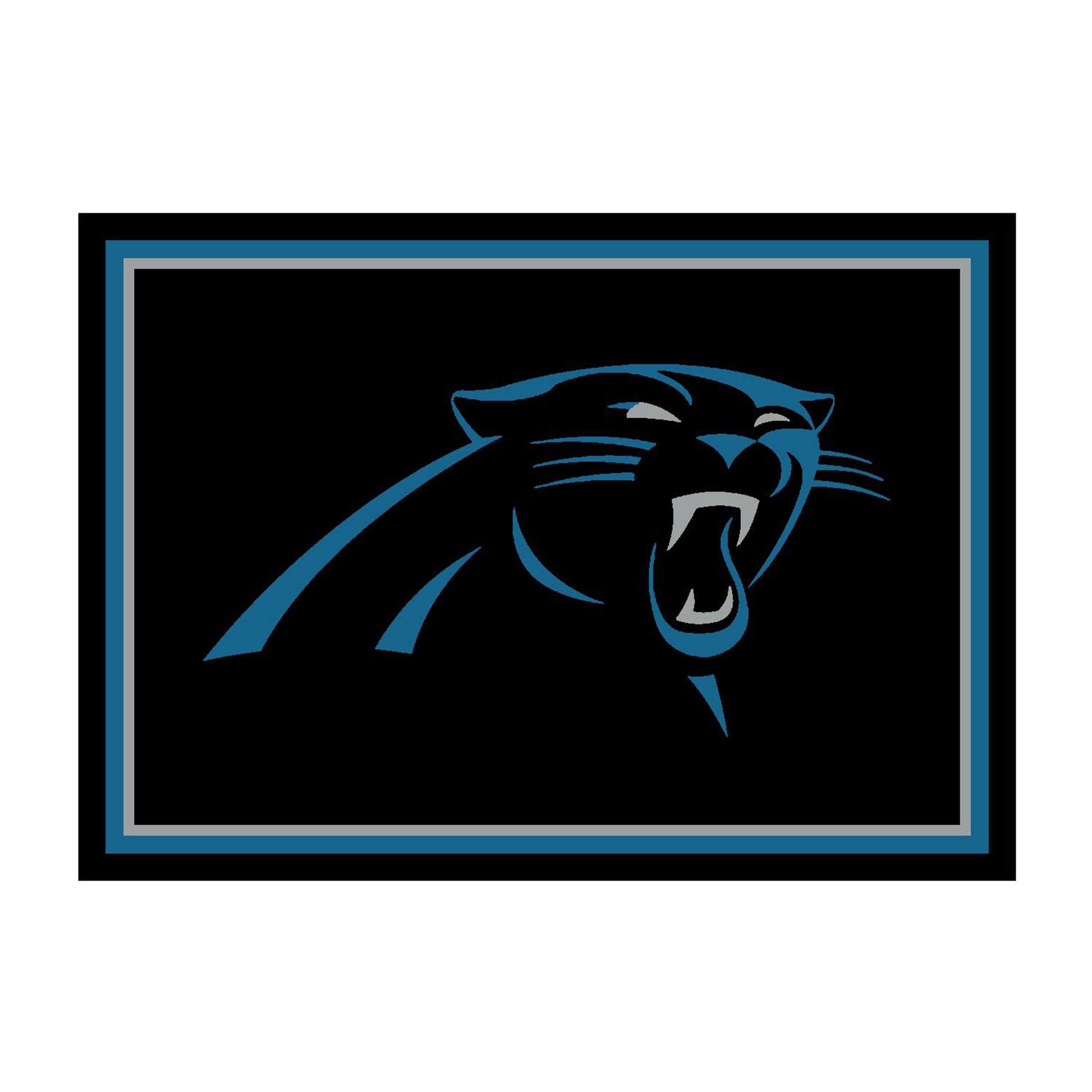 Carolina Panthers distressed style area rug