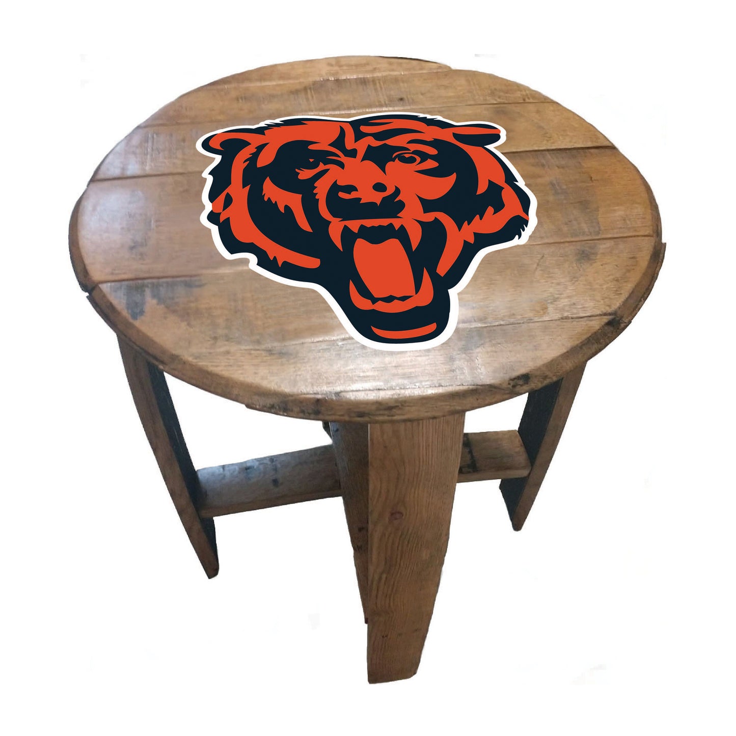 Chicago Bears whiskey barrel end table