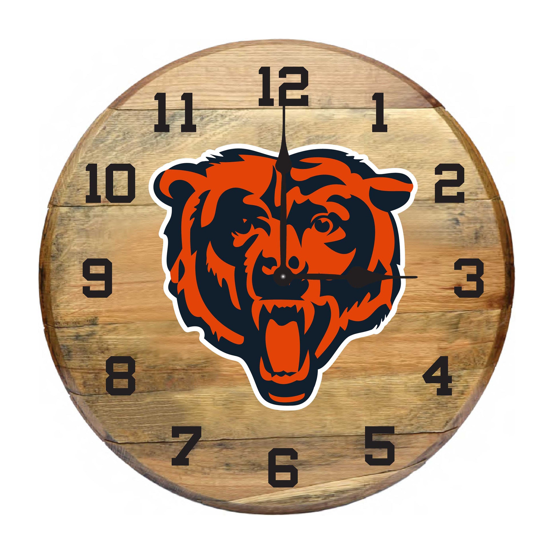 Chicago Bears whiskey barrel wall clock