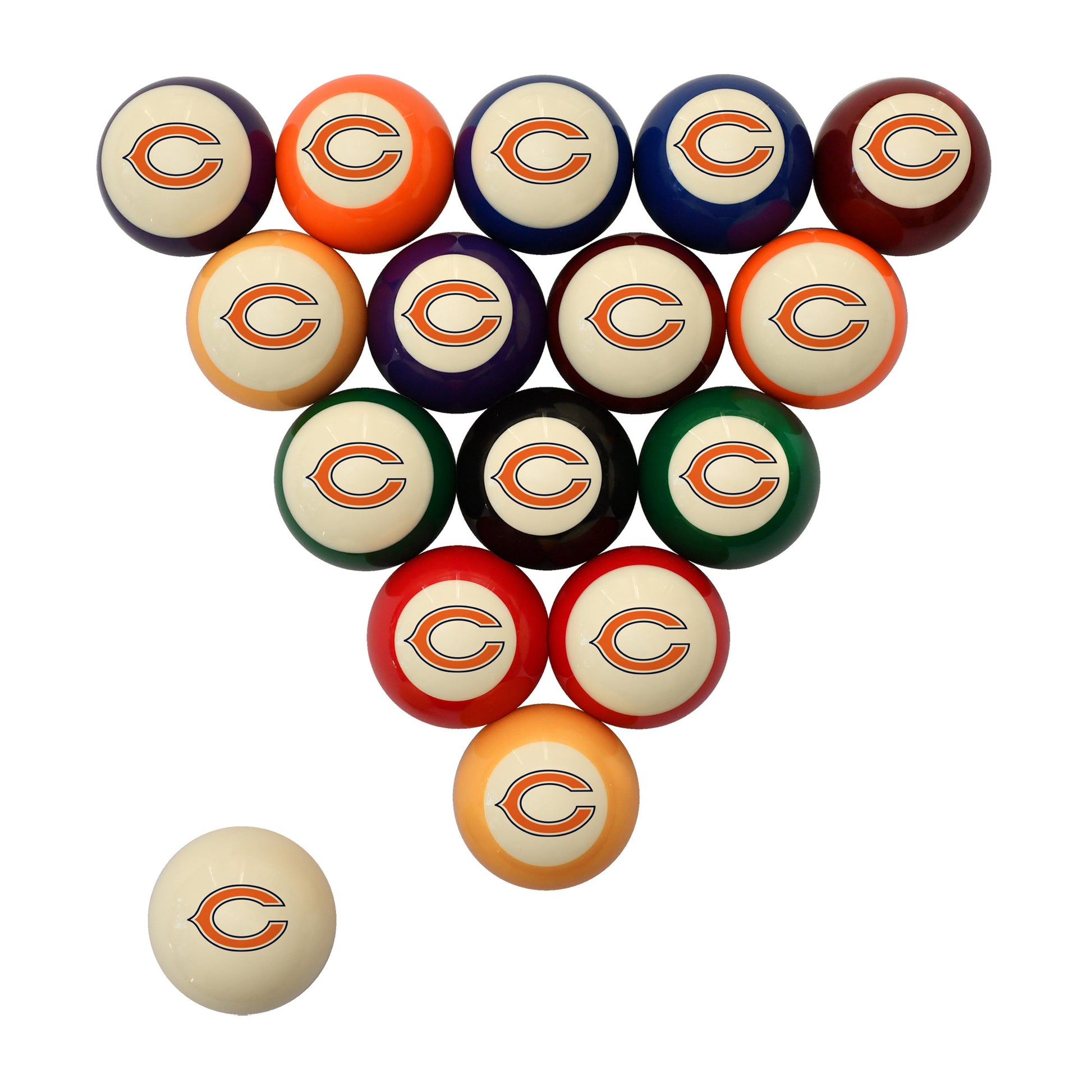 Chicago Bears logo billiards balls