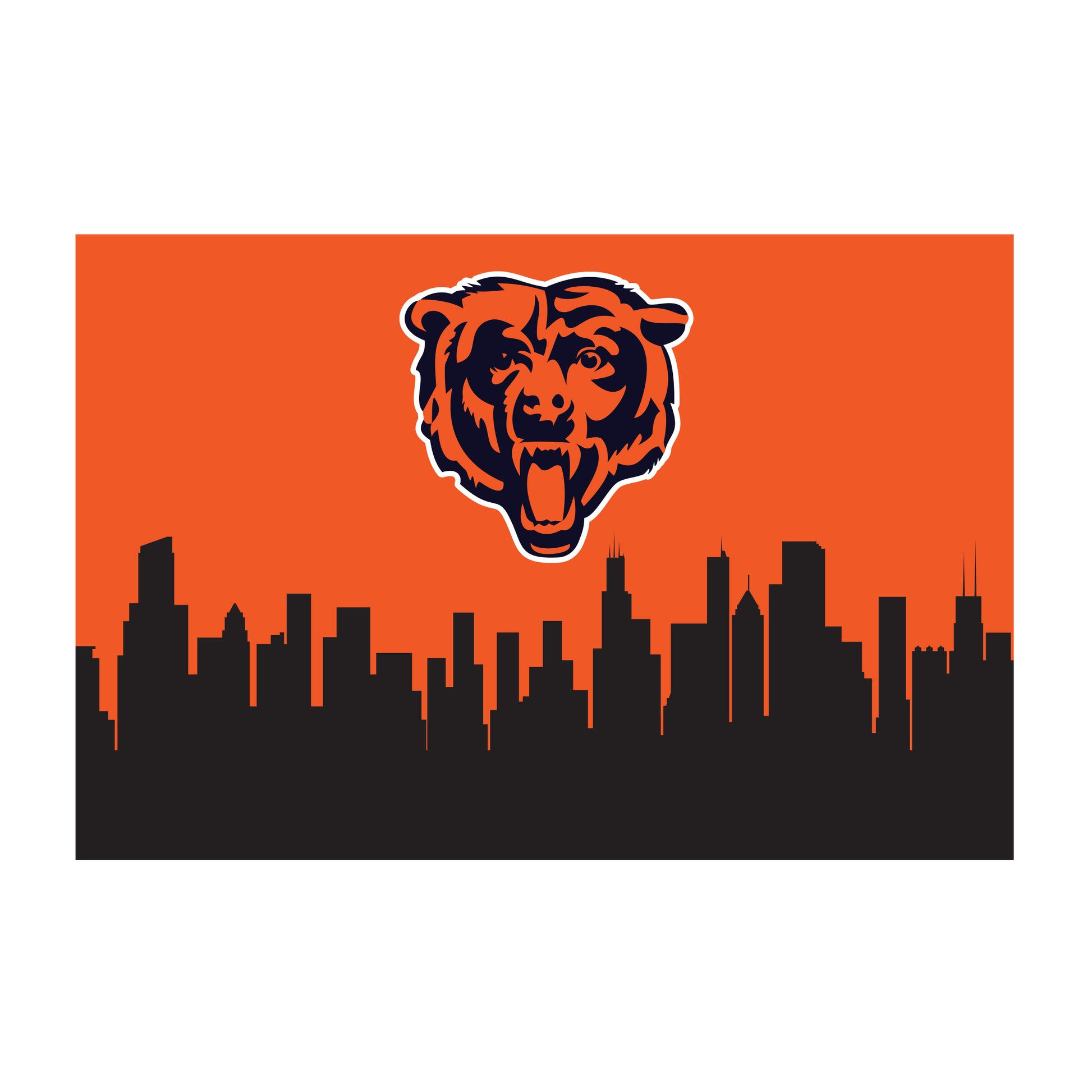 Chicago Bears washable cityscape rug