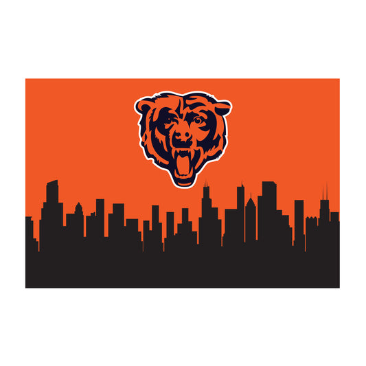 Chicago Bears washable cityscape rug