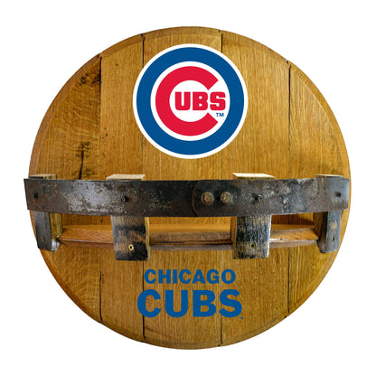 Chicago Cubs whiskey barrel shelf