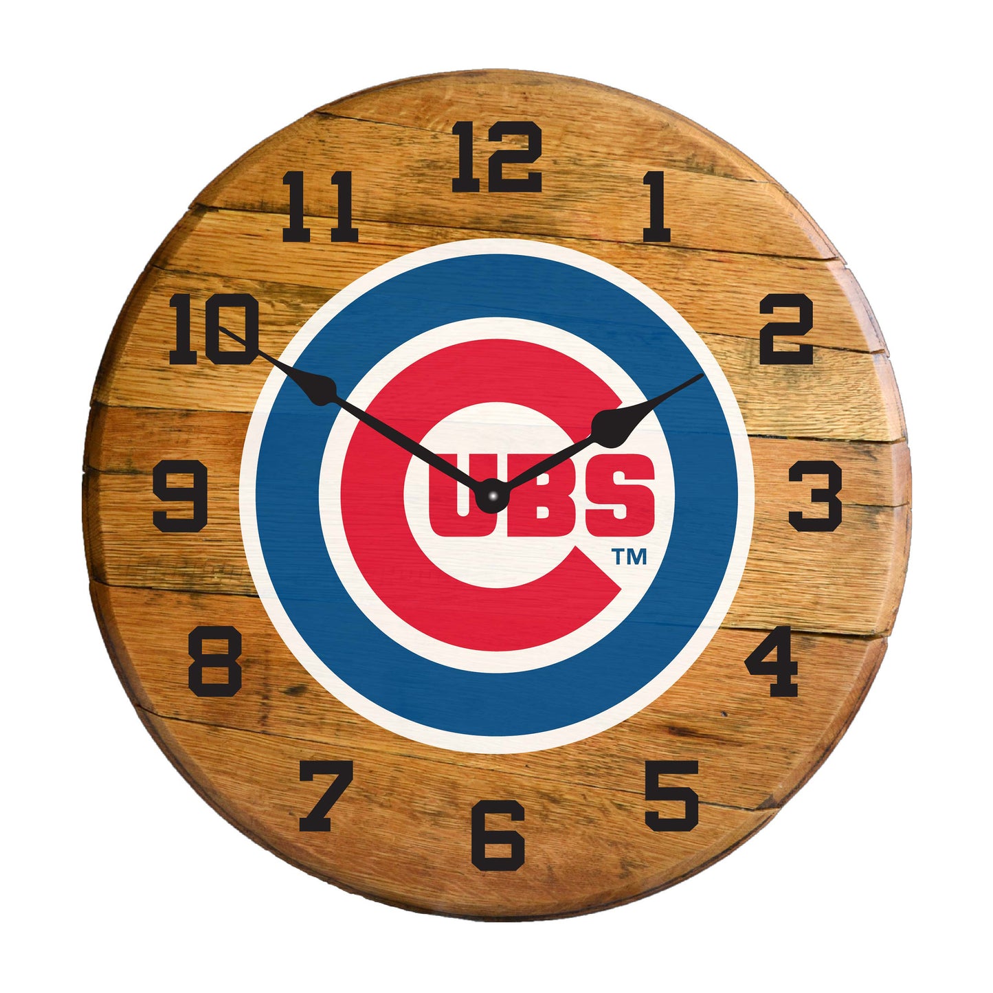 Chicago Cubs whiskey barrel wall clock